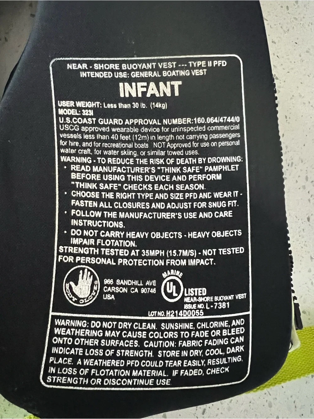 Two Infant Body Glove Lifejackets